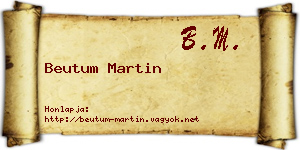 Beutum Martin névjegykártya